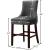 Hannah Velvet Counter Stool with Cherry Finish Wood Legs