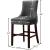 Hannah Velvet Counter Stool with Cherry Finish Wood Legs