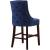 Hannah Velvet Counter Stool with Cherry Finish Wood Legs