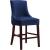 Hannah Velvet Counter Stool with Cherry Finish Wood Legs