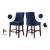 Hannah Velvet Counter Stool with Cherry Finish Wood Legs