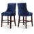 Hannah Velvet Counter Stool with Cherry Finish Wood Legs
