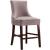 Hannah Velvet Counter Stool with Cherry Finish Wood Legs