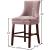 Hannah Velvet Counter Stool with Cherry Finish Wood Legs