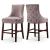 Hannah Velvet Counter Stool with Cherry Finish Wood Legs