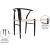 Beck Dining Chair with Matte Black Metal Legs & Frame