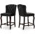 Suri Velvet Counter Stool with Espresso Wood Legs