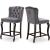 Suri Velvet Counter Stool with Espresso Wood Legs
