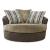 Alesbury Polyester/Faux Leather Oversized Swivel Accent Chair