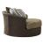 Alesbury Polyester/Faux Leather Oversized Swivel Accent Chair