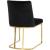 Heidi Velvet Dining Chair with Polished Metal Frame