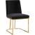 Heidi Velvet Dining Chair with Polished Gold Metal Frame