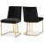 Heidi Velvet Dining Chair with Polished Gold Metal Frame