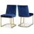 Heidi Velvet Dining Chair with Polished Gold Metal Frame