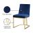 Heidi Velvet Dining Chair with Polished Metal Frame