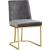 Heidi Velvet Dining Chair with Polished Metal Frame