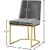Heidi Velvet Dining Chair with Polished Gold Metal Frame