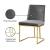 Heidi Velvet Dining Chair with Polished Metal Frame