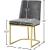 Heidi Velvet Dining Chair with Polished Metal Frame