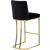 Heidi Velvet Counter Stool with Polished Gold Metal Frame