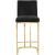 Heidi Velvet Counter Stool with Polished Gold Metal Frame