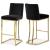 Heidi Velvet Counter Stool with Polished Gold Metal Frame
