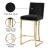 Heidi Velvet Counter Stool with Polished Gold Metal Frame