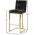 Heidi Velvet Counter Stool with Polished Metal Frame