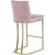 Heidi Velvet Counter Stool with Polished Gold Metal Frame