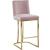 Heidi Velvet Counter Stool with Polished Metal Frame