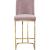 Heidi Velvet Counter Stool with Polished Metal Frame