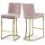 Heidi Velvet Counter Stool with Polished Gold Metal Frame
