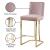 Heidi Velvet Counter Stool with Polished Metal Frame