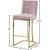 Heidi Velvet Counter Stool with Polished Metal Frame