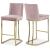 Heidi Velvet Counter Stool with Polished Metal Frame