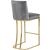 Heidi Velvet Counter Stool with Polished Gold Metal Frame