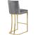 Heidi Velvet Counter Stool with Polished Metal Frame