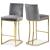 Heidi Velvet Counter Stool with Polished Gold Metal Frame