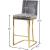 Heidi Velvet Counter Stool with Polished Gold Metal Frame