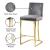 Heidi Velvet Counter Stool with Polished Gold Metal Frame