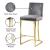 Heidi Velvet Counter Stool with Polished Metal Frame