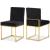 Giselle Velvet Dining Chair with Polished Gold Metal Frame