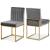 Giselle Velvet Dining Chair with Polished Gold Metal Frame