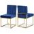Giselle Velvet Dining Chair with Polished Gold Metal Frame
