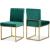 Giselle Velvet Dining Chair with Polished Gold Metal Frame