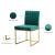 Giselle Velvet Dining Chair with Polished Gold Metal Frame