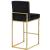 Giselle Velvet Counter Stool with Polished Gold Metal Frame