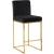 Giselle Velvet Counter Stool with Polished Gold Metal Frame