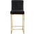 Giselle Velvet Counter Stool with Polished Metal Frame