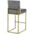 Giselle Velvet Counter Stool with Polished Metal Frame